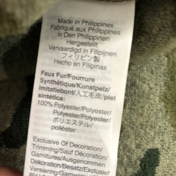 J.Crew Snap Collar Sherpa Fleece Camo Pullover Jacket Size Small - Picture 10 of 11